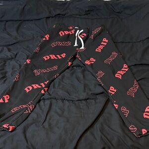 Brooklyn Cloth Black and Red Drip Sweatpants